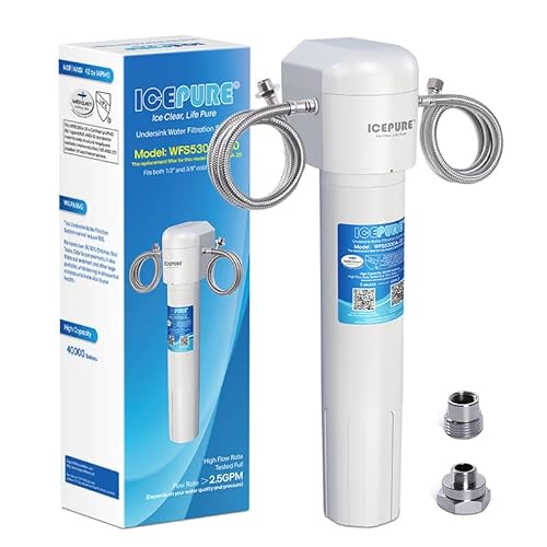 ICEPURE WFS5300A-20 5 Years or 40K Gallons Under Sink Water Filtration System, Ultra High Capacity NSF/ANSI CAN372 & 42 Certified, Direct Connect Drinking Faucet, Removes Chlorine, Odor, Heavy Metals