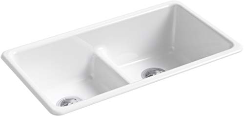 Iron/Tones® 33" x 18-3/4" x 9-5/8" top-/under-mount Smart Divide® double-equal kitchen sink