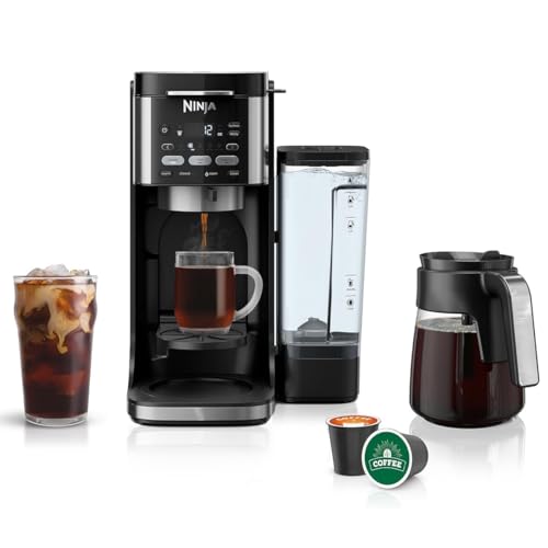 Ninja CFP101 DualBrew Hot & Iced Coffee Maker, Single-Serve, Compatible with K-Cups & 12-Cup Drip Coffee Maker, Black (Renewed)