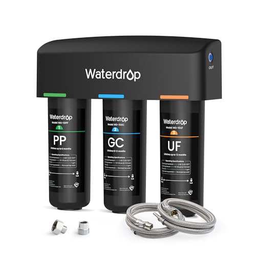 Waterdrop WD-TSA-UF 0.01 μm Ultra Filtration Under Sink Water Filter, Under Sink Water Filtration System 9 Stage Filtration, Reduces Chlorine, Taste and Odor, Fluoride, Advanced USA Tech